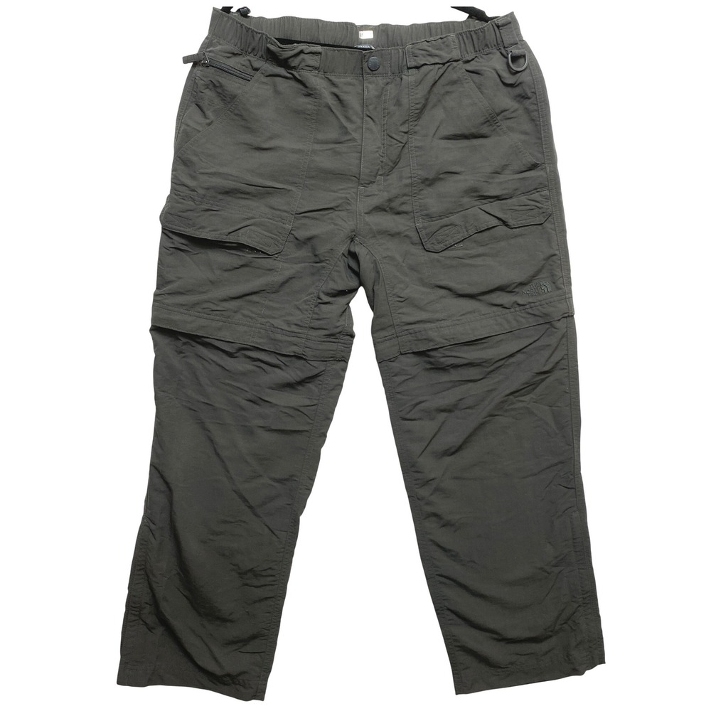 The North Face Convertible Pants Mens Large Cargo Outdoor Gray Hiking Zip Off
